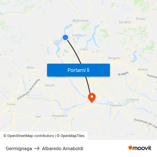 Germignaga to Albaredo Arnaboldi map