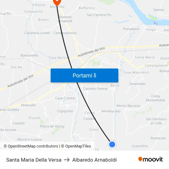 Santa Maria Della Versa to Albaredo Arnaboldi map