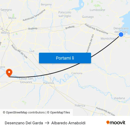 Desenzano Del Garda to Albaredo Arnaboldi map