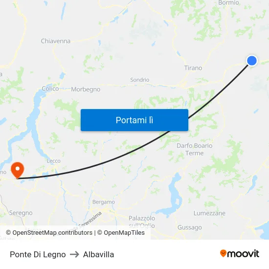 Ponte Di Legno to Albavilla map