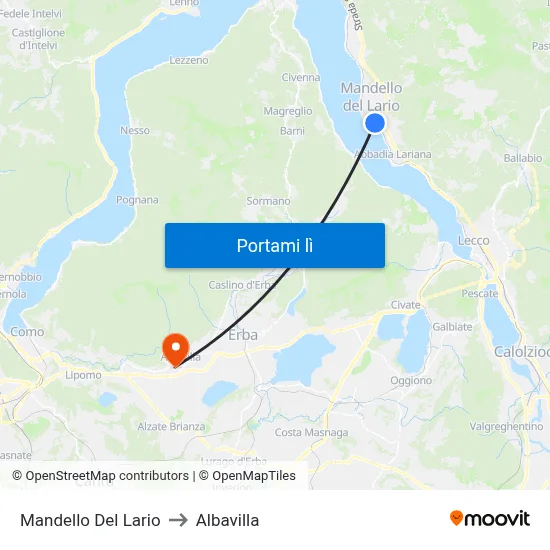 Mandello Del Lario to Albavilla map