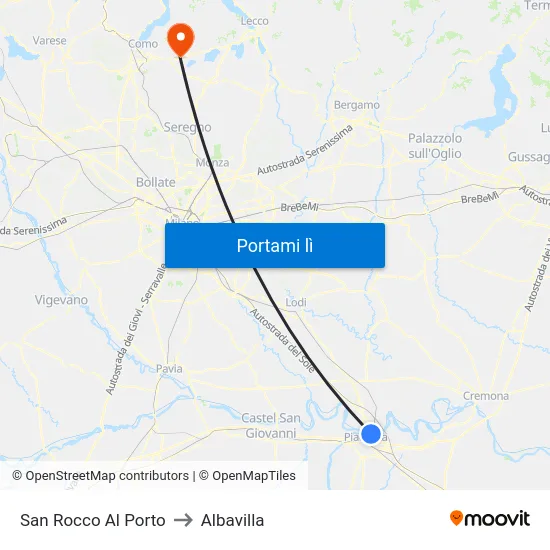 San Rocco Al Porto to Albavilla map
