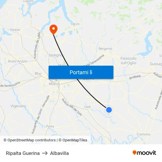 Ripalta Guerina to Albavilla map