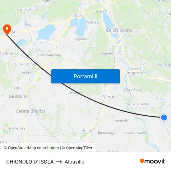 CHIGNOLO D' ISOLA to Albavilla map