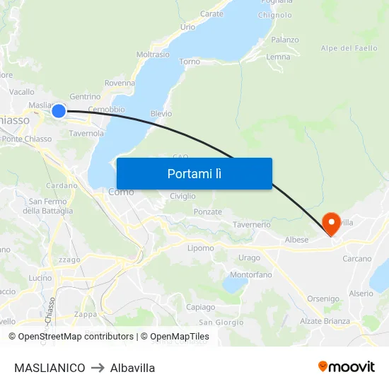 MASLIANICO to Albavilla map