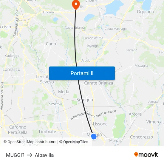 MUGGI? to Albavilla map