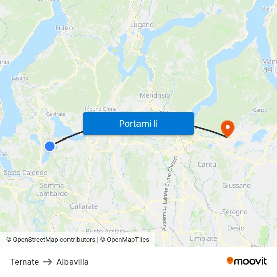 Ternate to Albavilla map