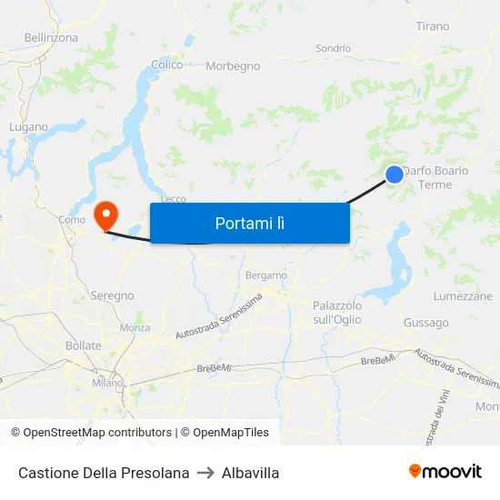 Castione Della Presolana to Albavilla map