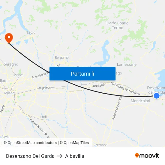 Desenzano Del Garda to Albavilla map