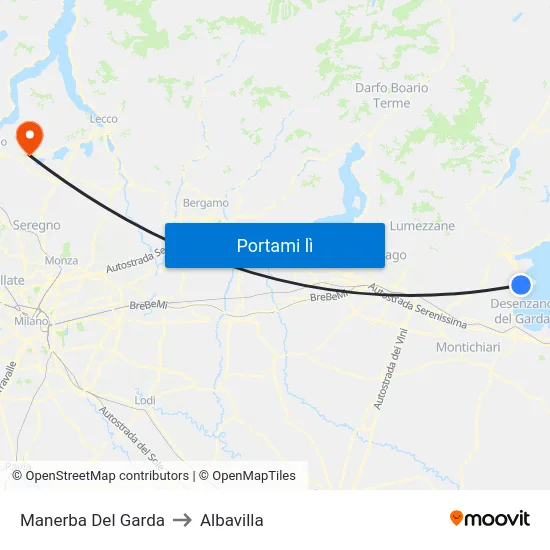 Manerba Del Garda to Albavilla map