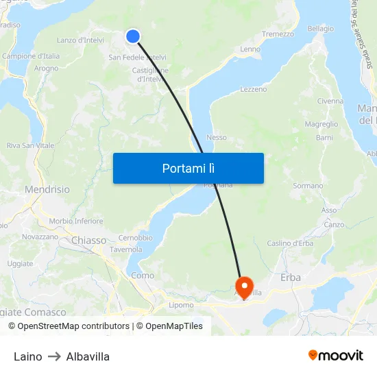 Laino to Albavilla map