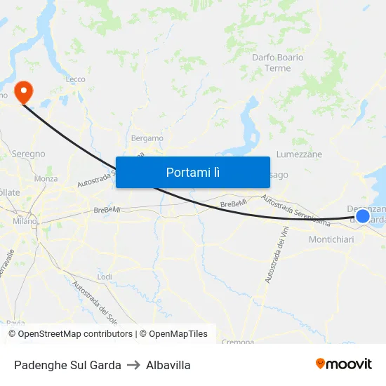 Padenghe Sul Garda to Albavilla map