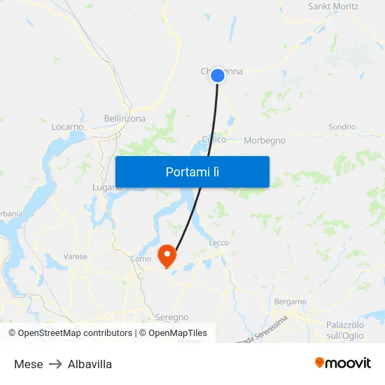 Mese to Albavilla map