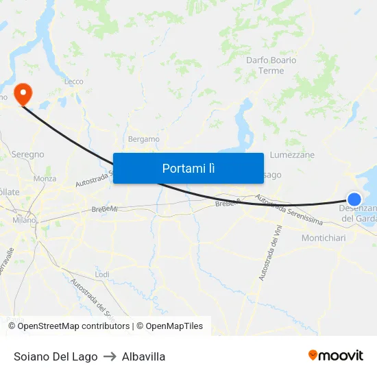 Soiano Del Lago to Albavilla map