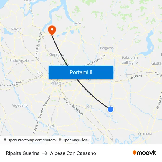 Ripalta Guerina to Albese Con Cassano map