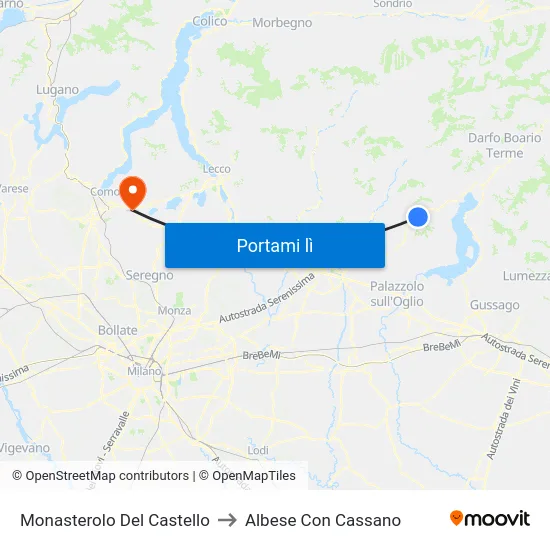 Monasterolo Del Castello to Albese Con Cassano map