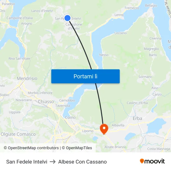 San Fedele Intelvi to Albese Con Cassano map