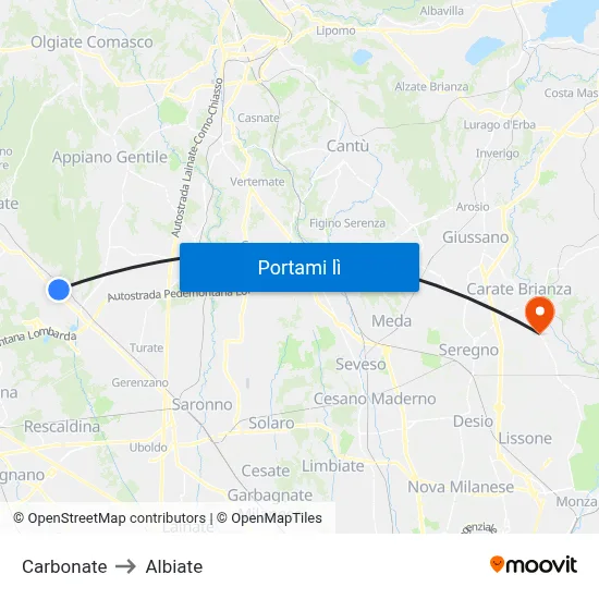 Carbonate to Albiate map