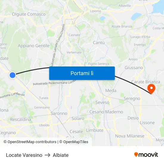 Locate Varesino to Albiate map