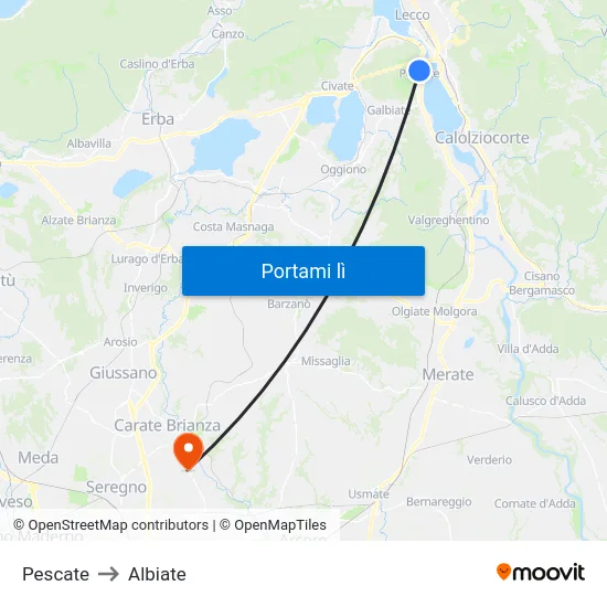 Pescate to Albiate map