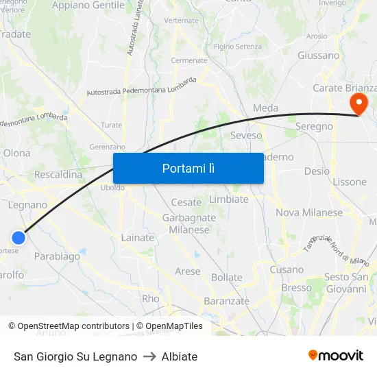 San Giorgio Su Legnano to Albiate map