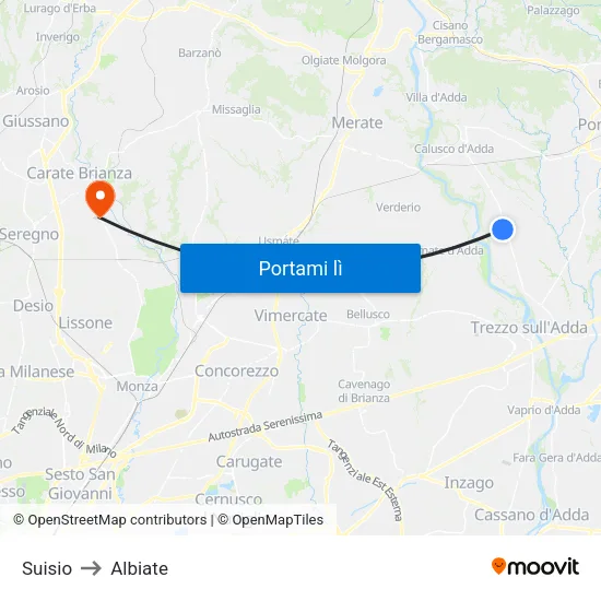 Suisio to Albiate map