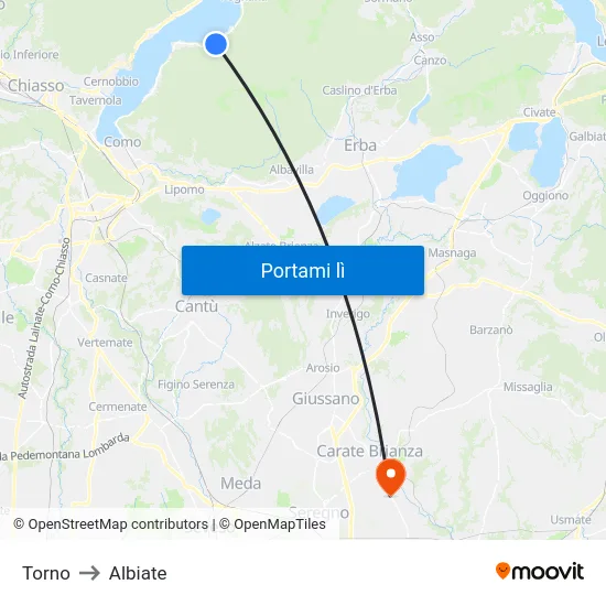 Torno to Albiate map