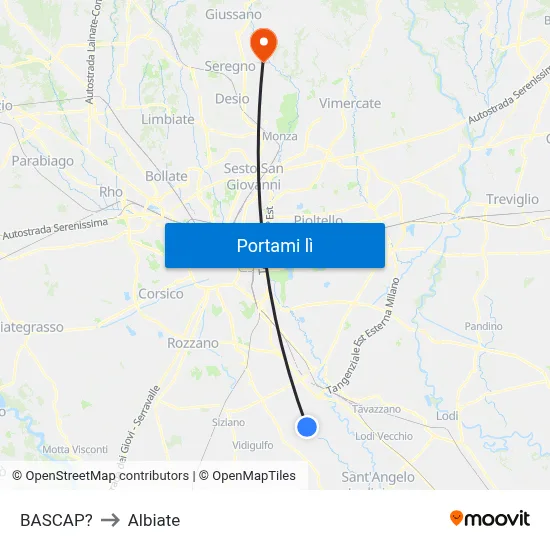 BASCAP? to Albiate map