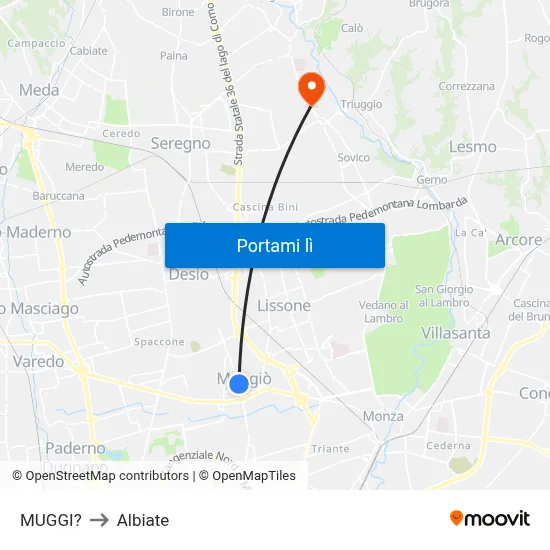 MUGGI? to Albiate map