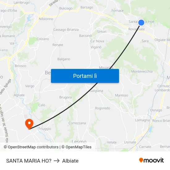 SANTA MARIA HO? to Albiate map