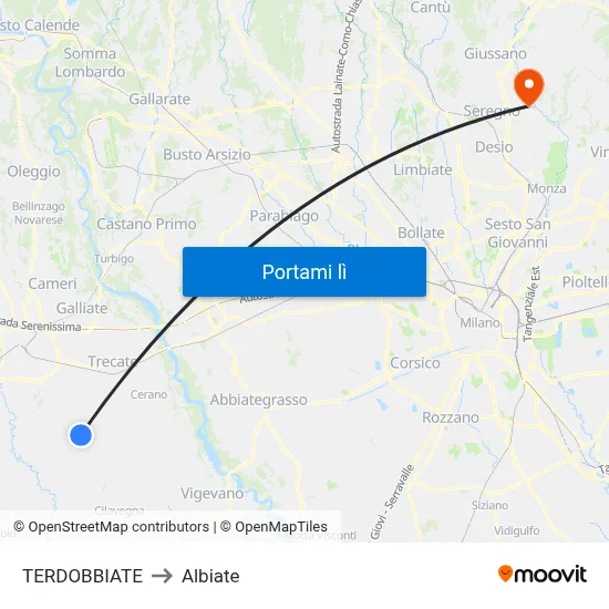 TERDOBBIATE to Albiate map