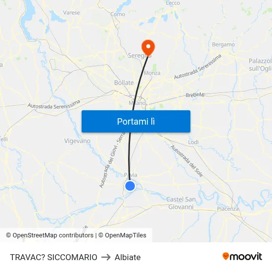 TRAVAC? SICCOMARIO to Albiate map