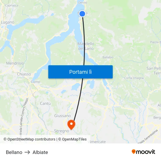 Bellano to Albiate map