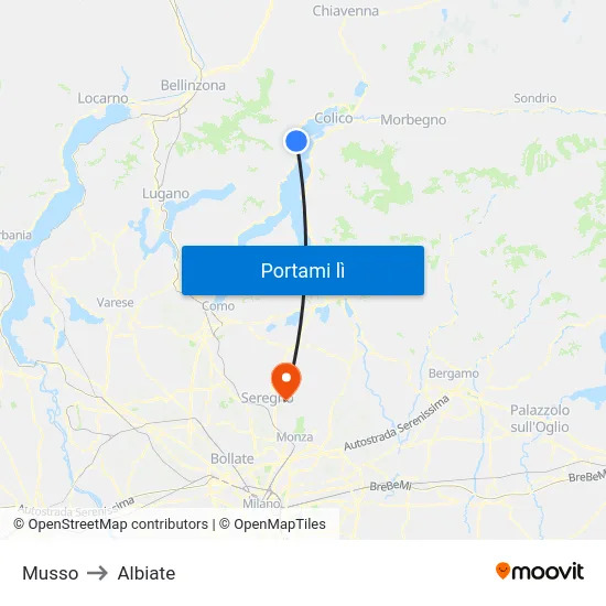 Musso to Albiate map