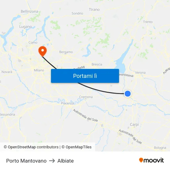 Porto Mantovano to Albiate map