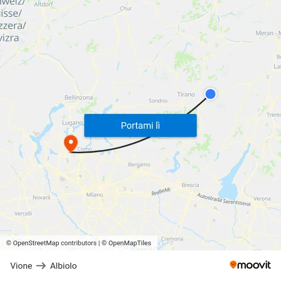 Vione to Albiolo map