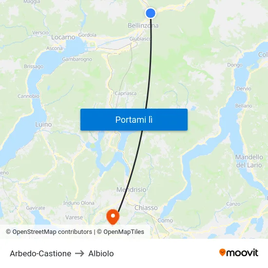 Arbedo-Castione to Albiolo map