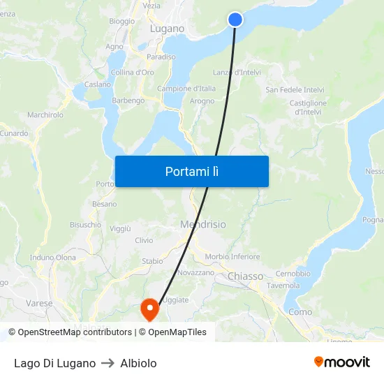 Lago Di Lugano to Albiolo map