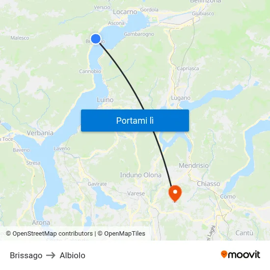 Brissago to Albiolo map