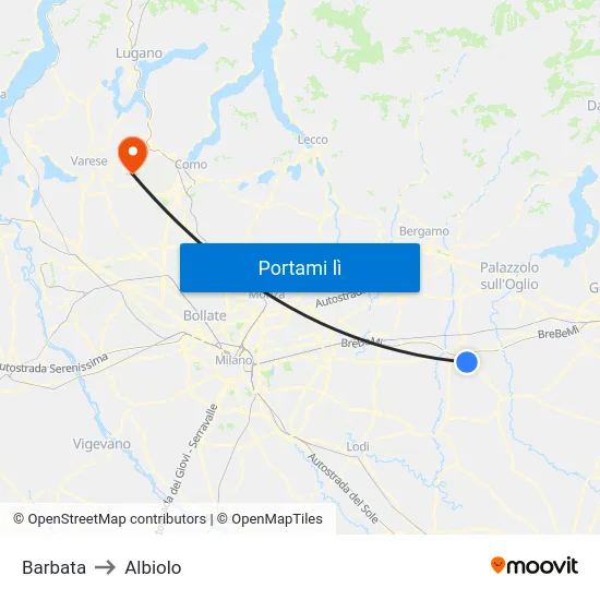 Barbata to Albiolo map
