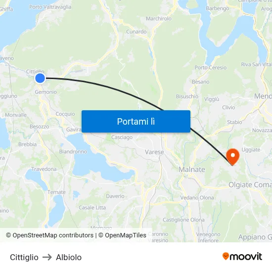 Cittiglio to Albiolo map