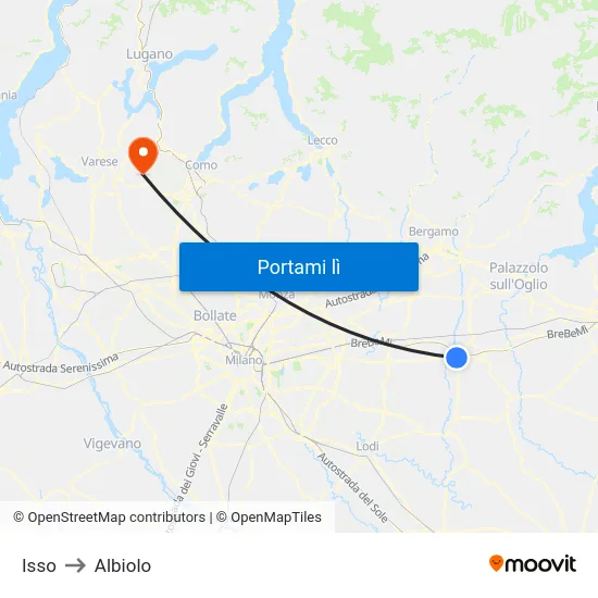 Isso to Albiolo map