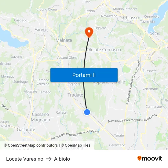 Locate Varesino to Albiolo map
