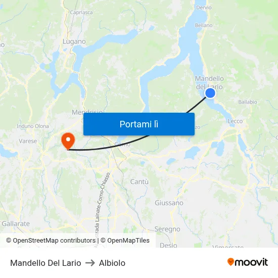 Mandello Del Lario to Albiolo map