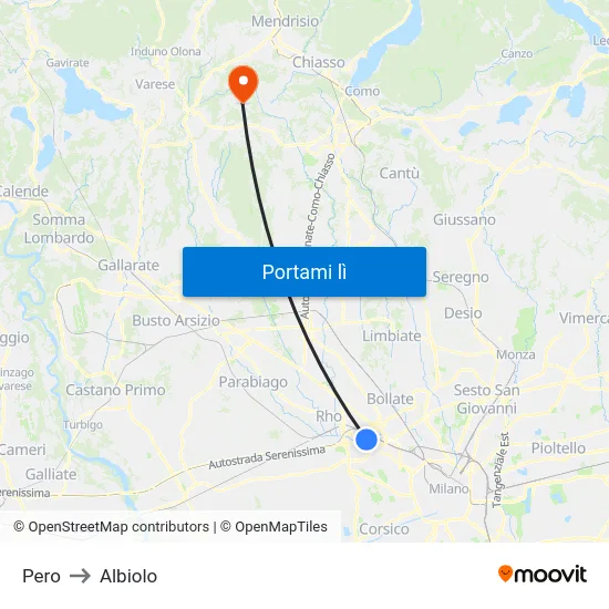 Pero to Albiolo map
