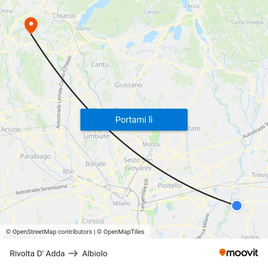 Rivolta D' Adda to Albiolo map