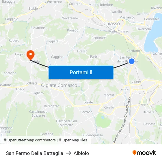 San Fermo Della Battaglia to Albiolo map