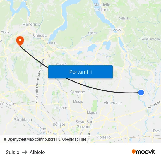 Suisio to Albiolo map