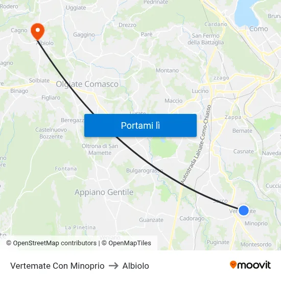 Vertemate Con Minoprio to Albiolo map