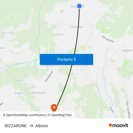 BIZZARONE to Albiolo map